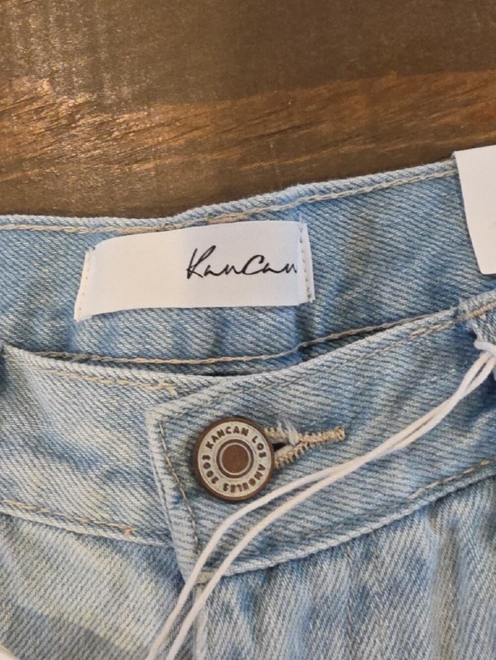 KanCan Light Blue Distressed Denim Shorts - Picture 3 of 14